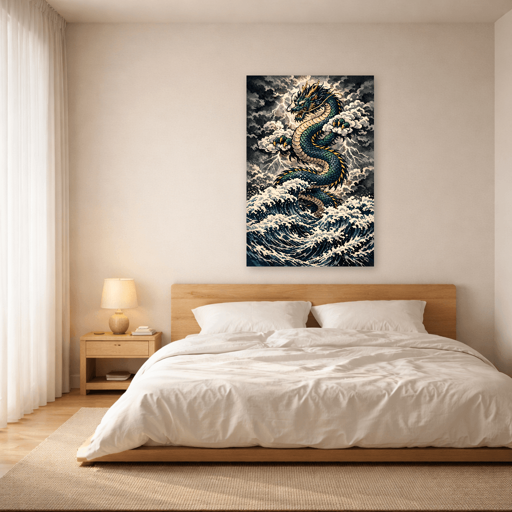 Dragon of the Eastern Sea - Japanese Wall Art - Room Scene 3