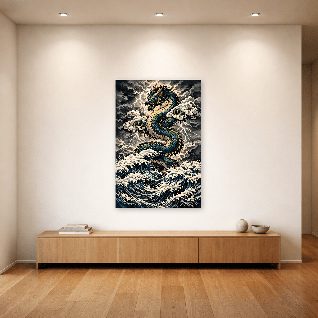 Dragon of the Eastern Sea - Japanese Wall Art - Room Scene 4