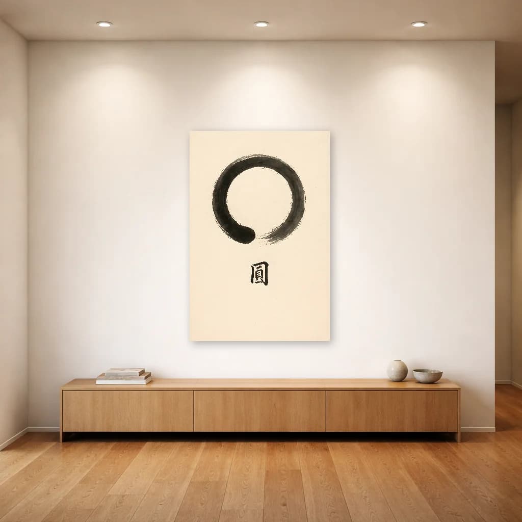 Enso Circle - The Way of Zen - Japanese Wall Art - Room Scene 4