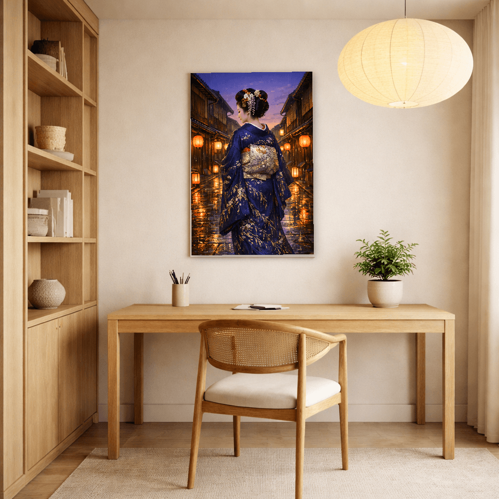 Geisha at Twilight - Japanese Wall Art - Room Scene 2