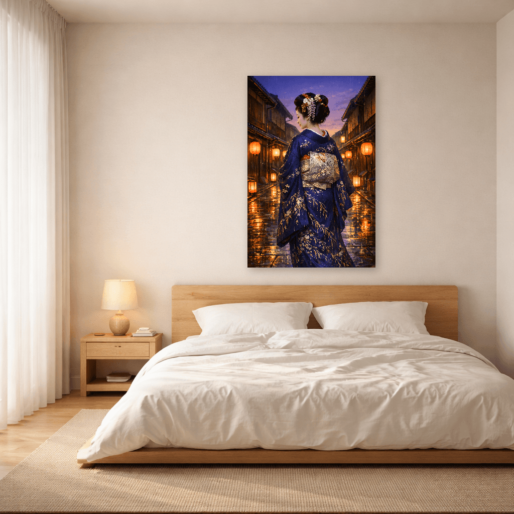 Geisha at Twilight - Japanese Wall Art - Room Scene 3