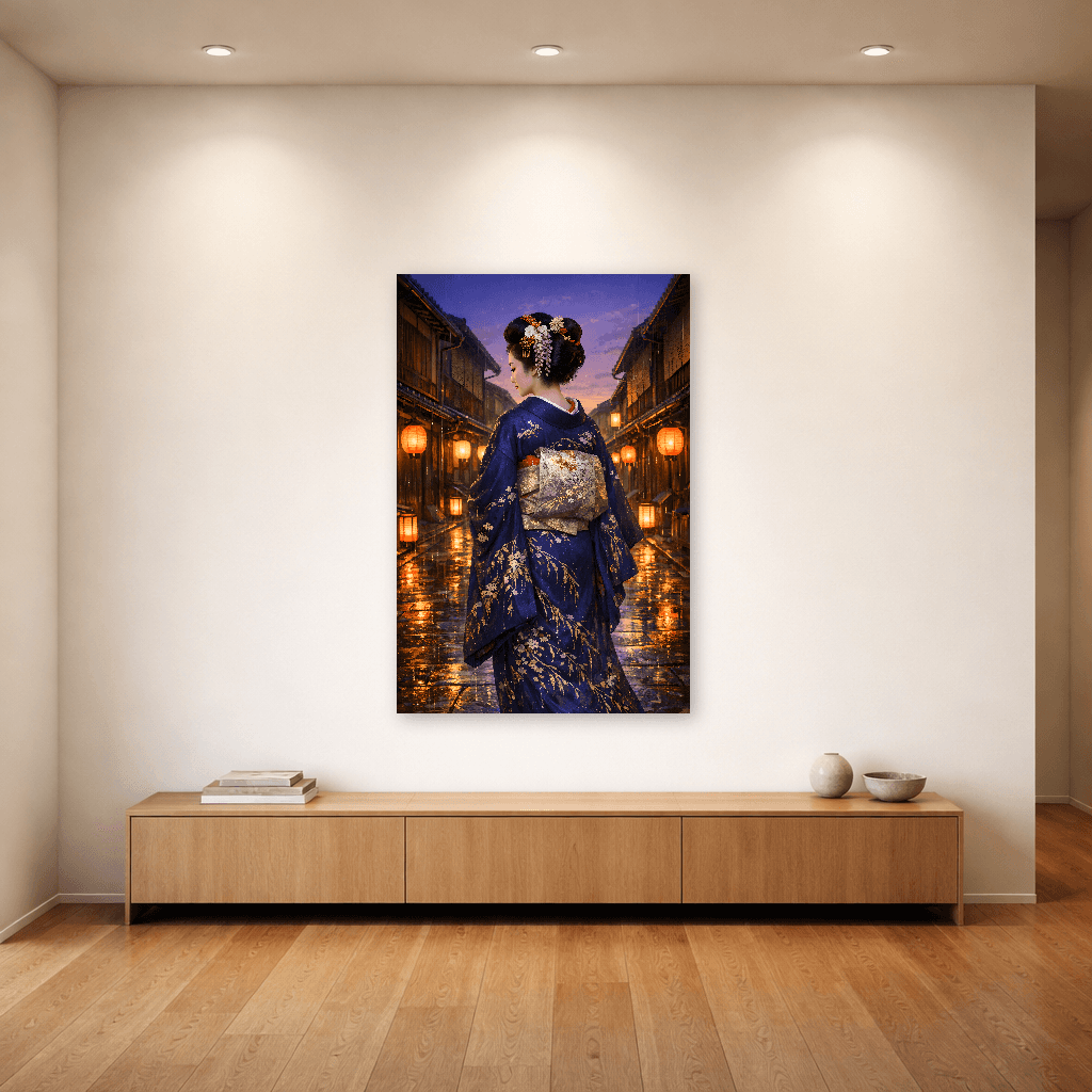 Geisha at Twilight - Japanese Wall Art - Room Scene 4