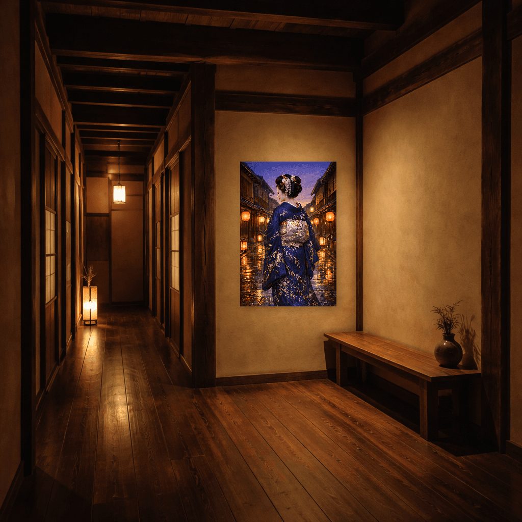 Geisha at Twilight - Japanese Wall Art - Room Scene 5