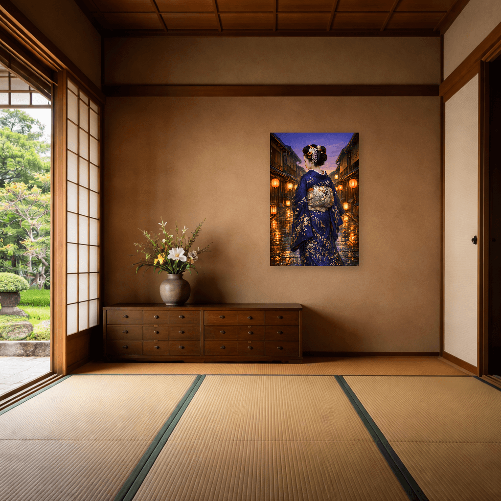 Geisha at Twilight - Japanese Wall Art - Room Scene 6