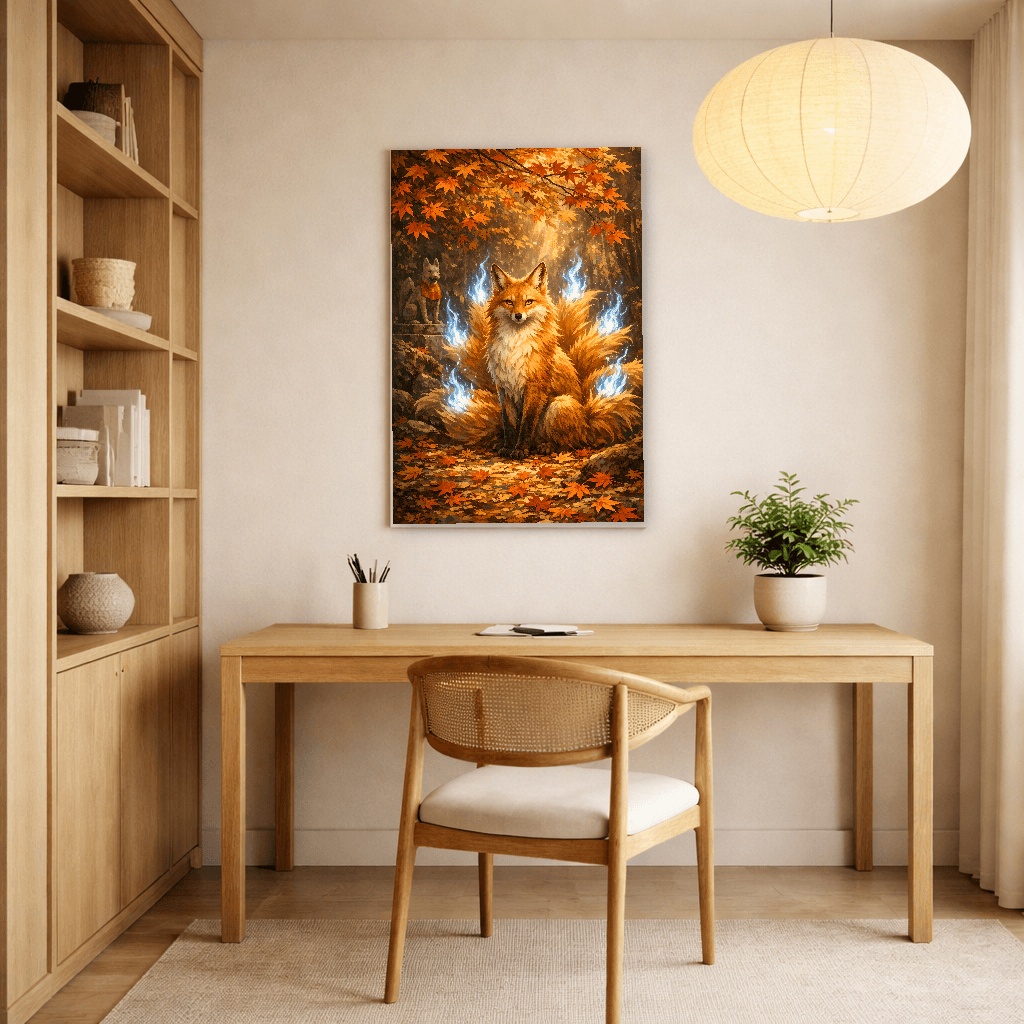 Kitsune - The Fox Spirit - Japanese Wall Art - Room Scene 2