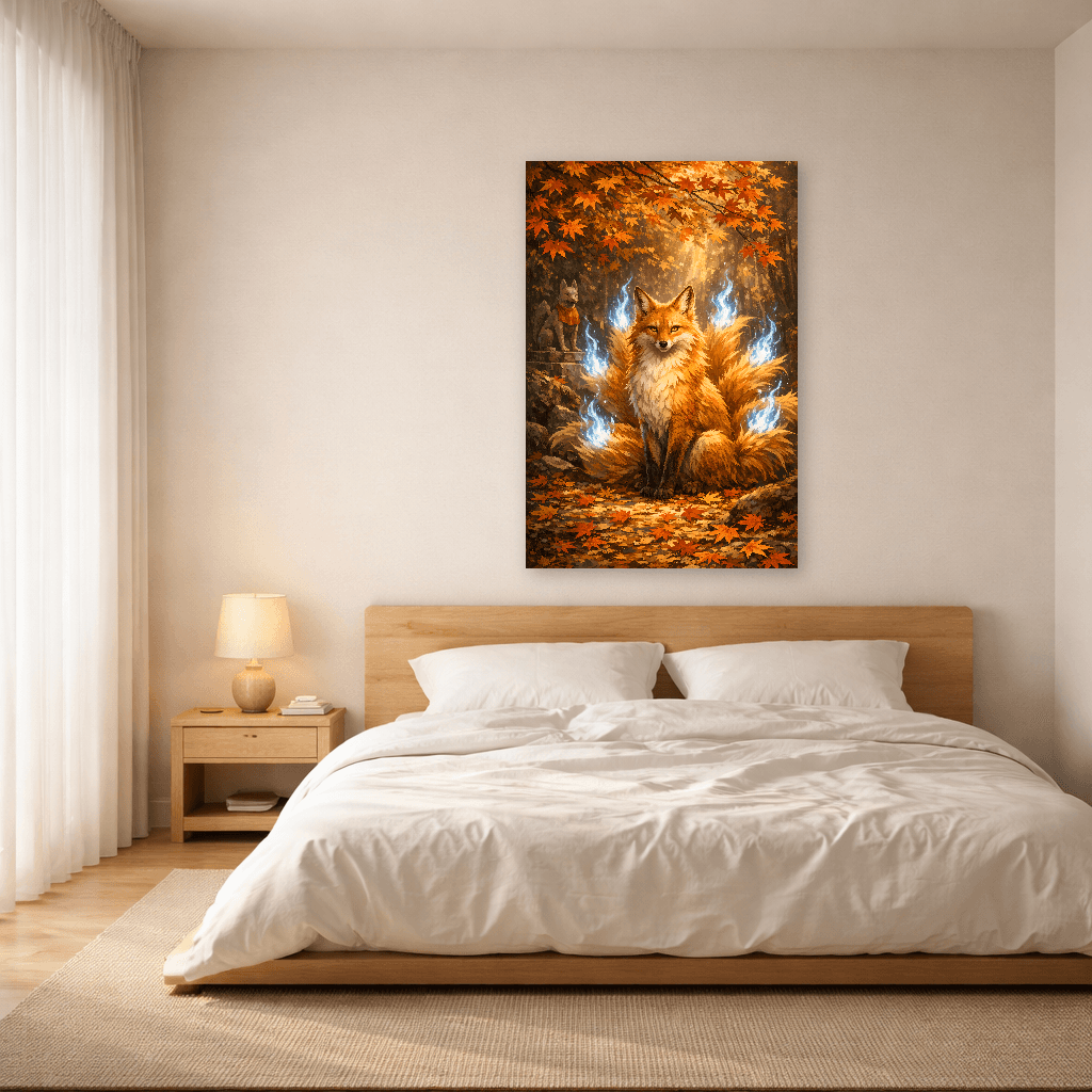 Kitsune - The Fox Spirit - Japanese Wall Art - Room Scene 3