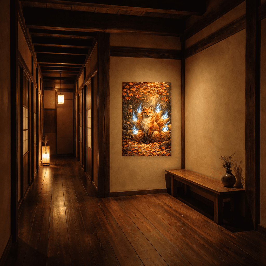 Kitsune - The Fox Spirit - Japanese Wall Art - Room Scene 5