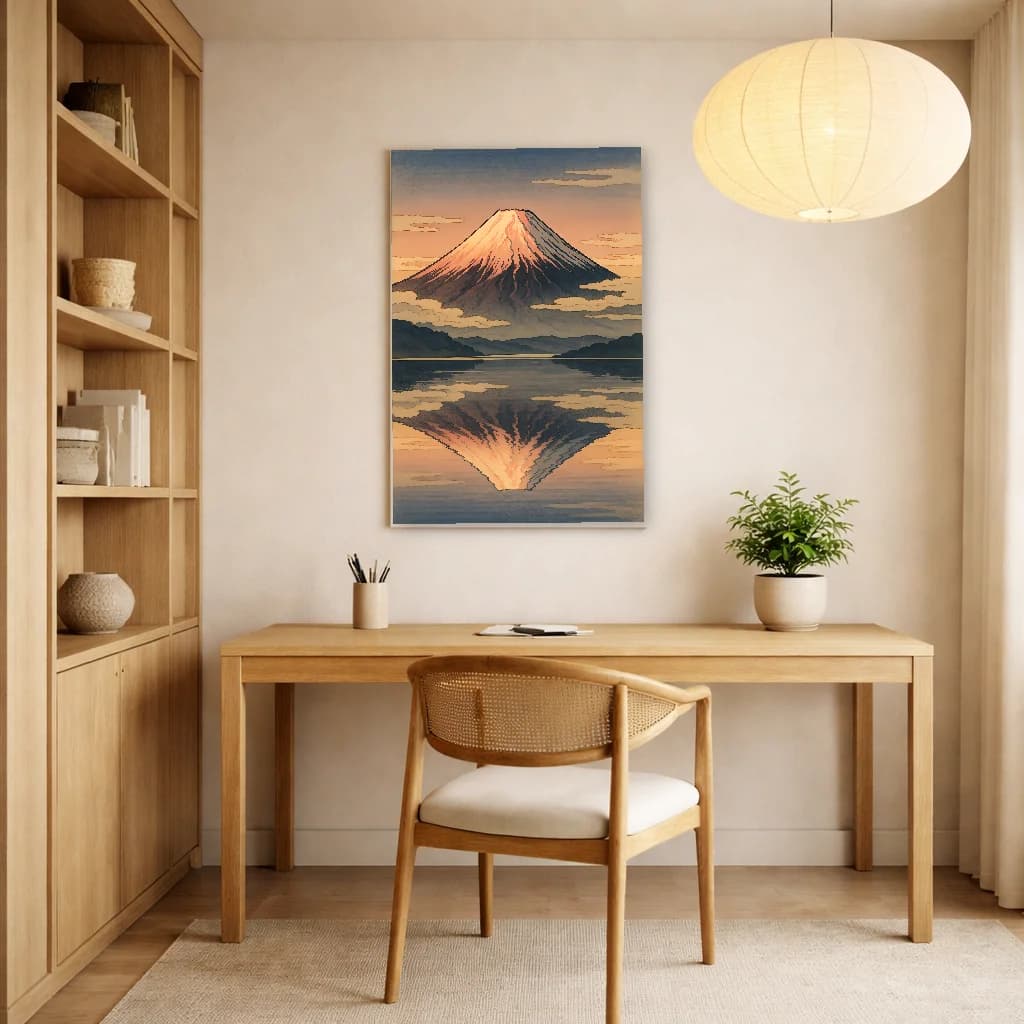 Mount Fuji at Dawn - Japanese Wall Art - Room Scene 2