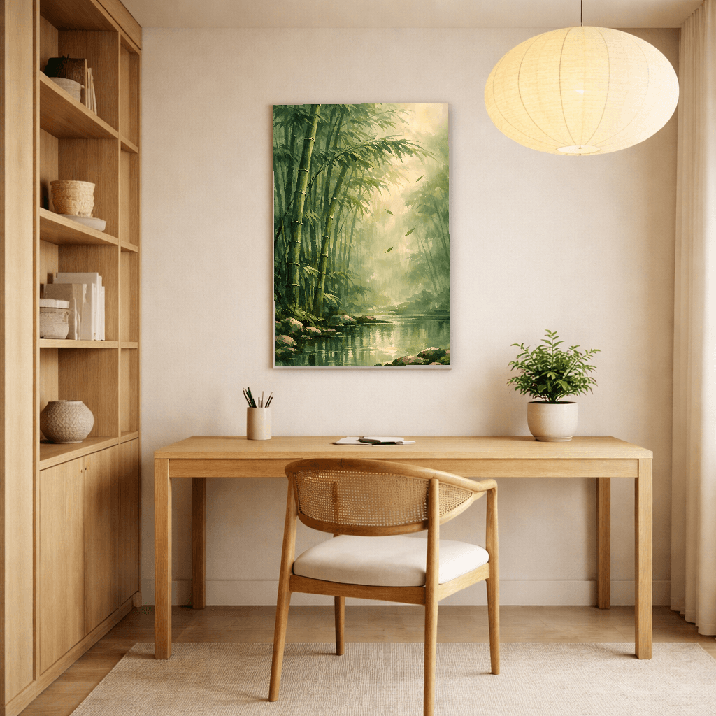 Serenity in Bamboo Grove - Japanese Wall Art - Room Scene 2