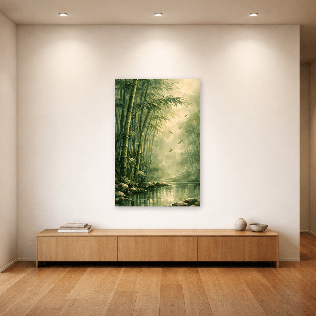 Serenity in Bamboo Grove - Japanese Wall Art - Room Scene 4