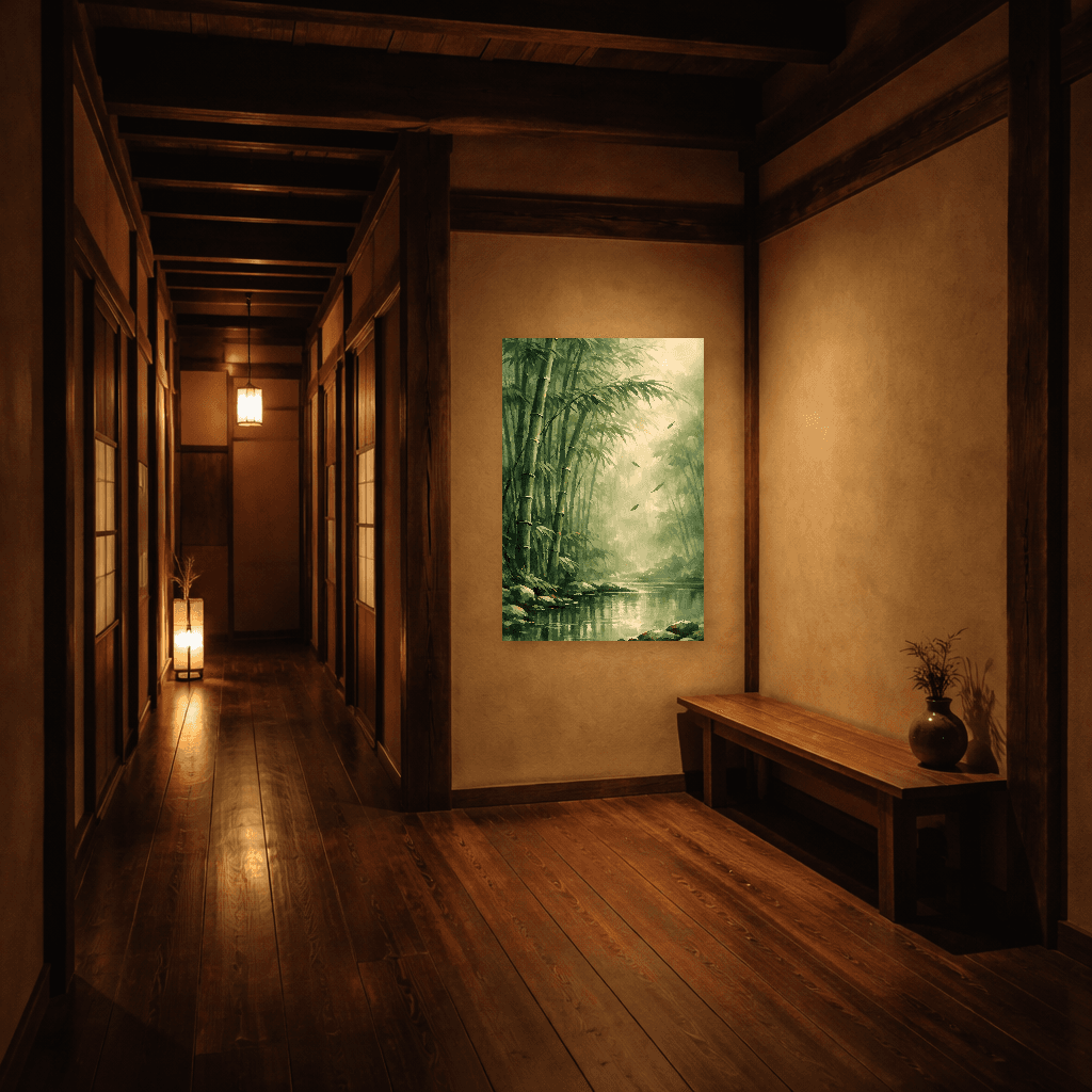 Serenity in Bamboo Grove - Japanese Wall Art - Room Scene 5