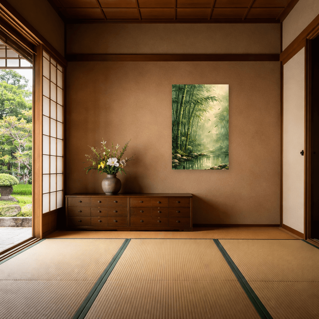 Serenity in Bamboo Grove - Japanese Wall Art - Room Scene 6
