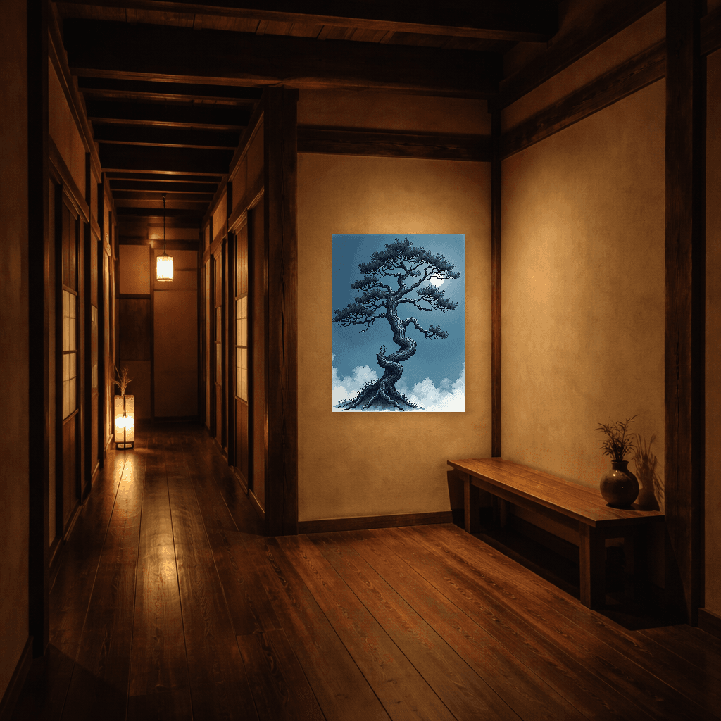 Tsukimi Moonlit Pine Silence - Japanese Wall Art - Room Scene 5