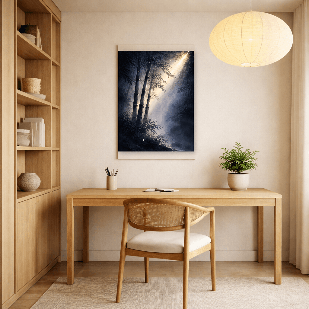 Yugi no Hikari — Twilight of the Bamboo Spirit - Japanese Wall Art - Room Scene 2