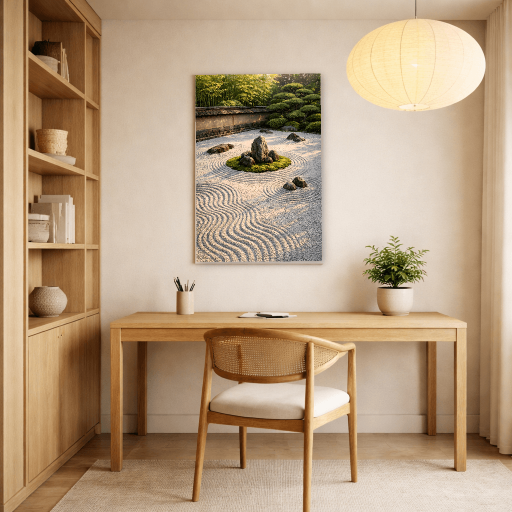 Zen Garden - Karesansui - Japanese Wall Art - Room Scene 2