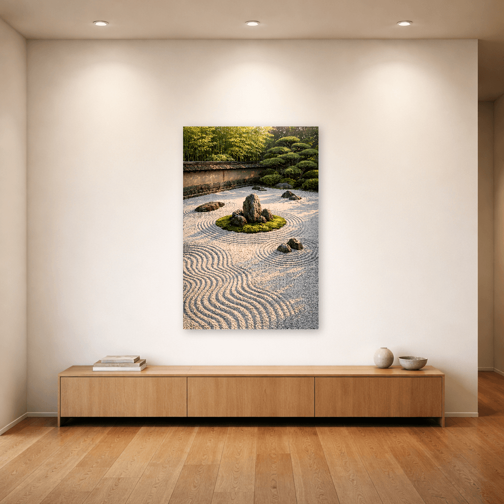 Zen Garden - Karesansui - Japanese Wall Art - Room Scene 4