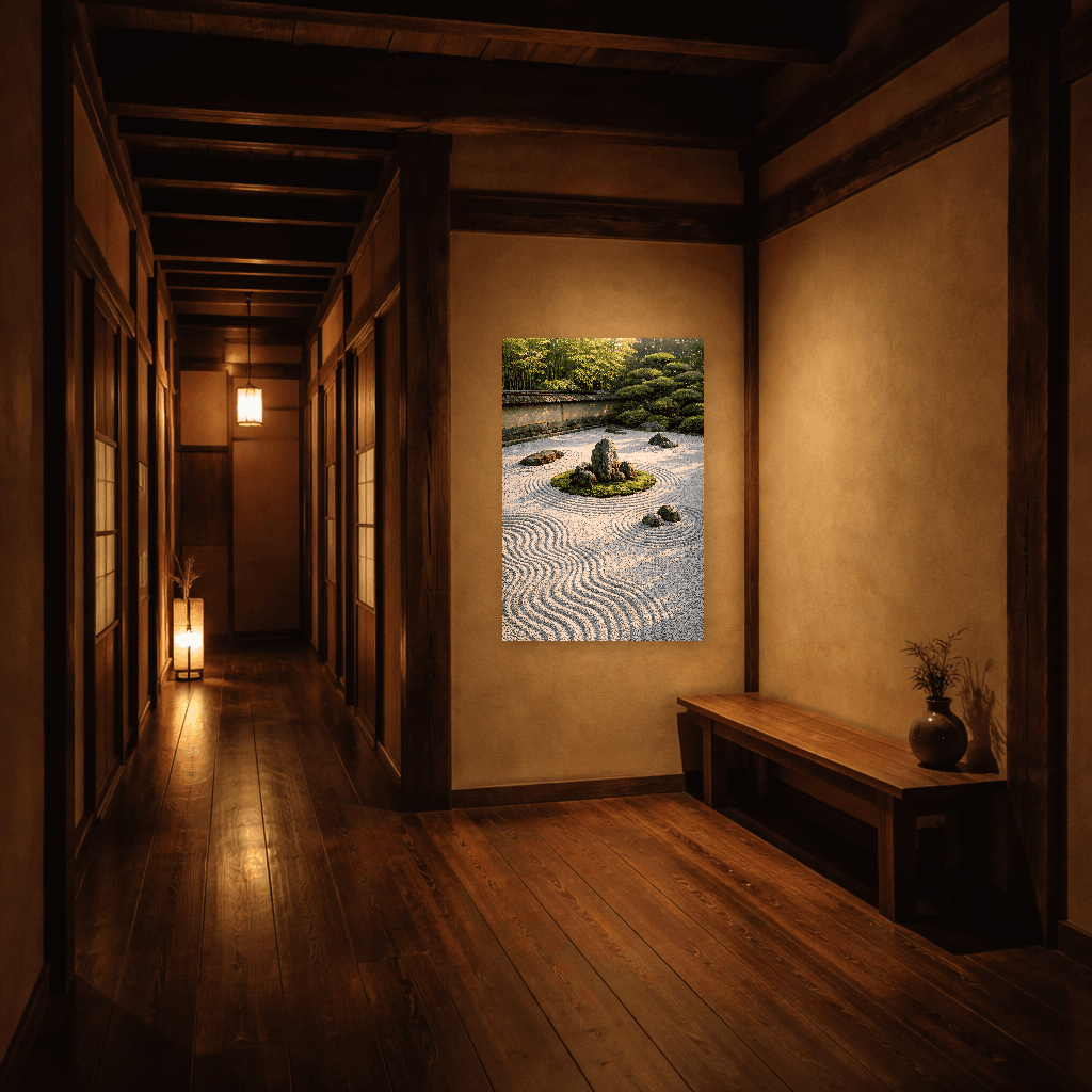 Zen Garden - Karesansui - Japanese Wall Art - Room Scene 5
